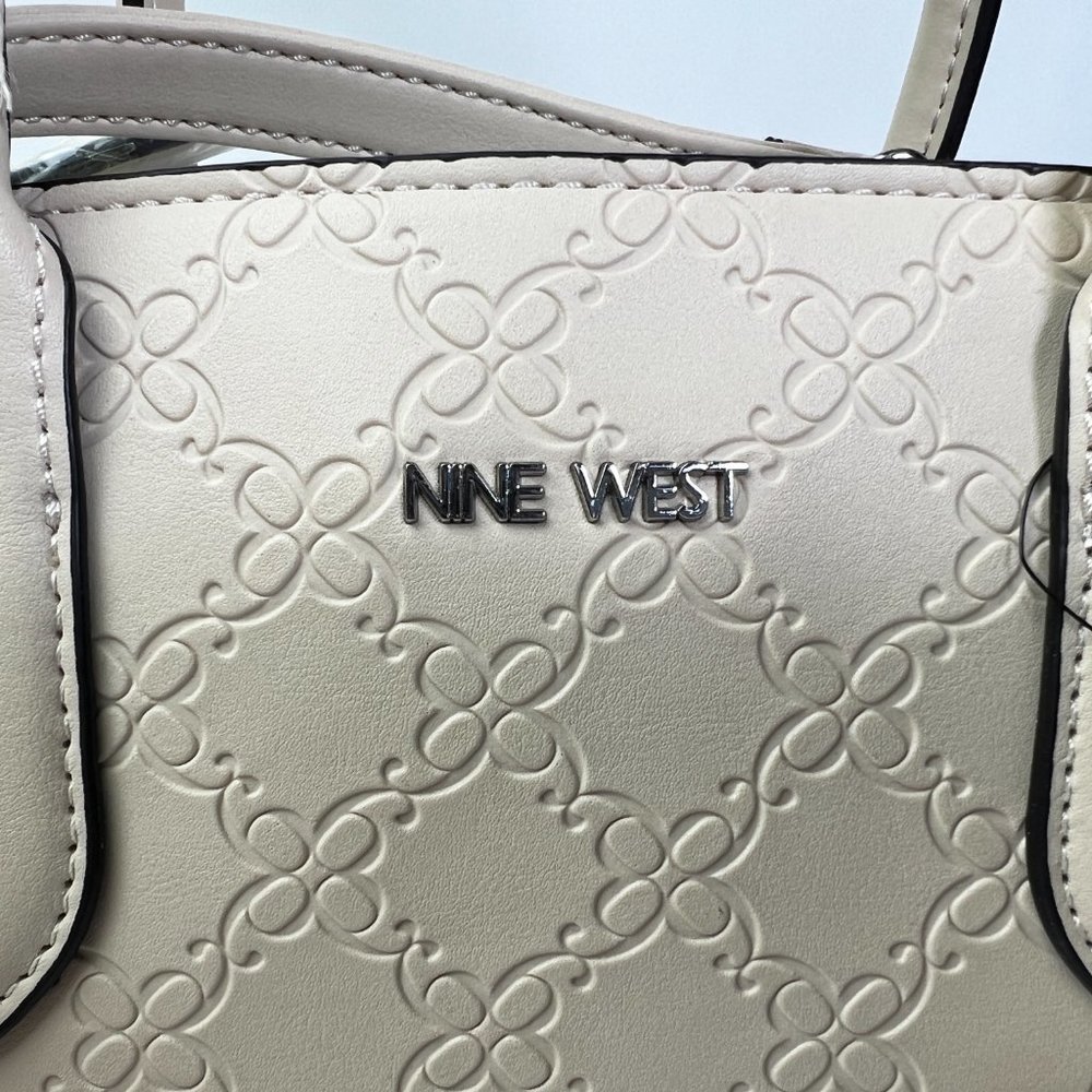 New Nine West Women's Allyce Signature Shoulder Bag, Handbag, Purse Jet Beige - Picture 10 of 10